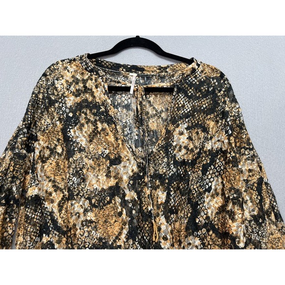 New Free People Out For The Night Long Sleeve Top in Snake Combo ~Size Small - Picture 16 of 16